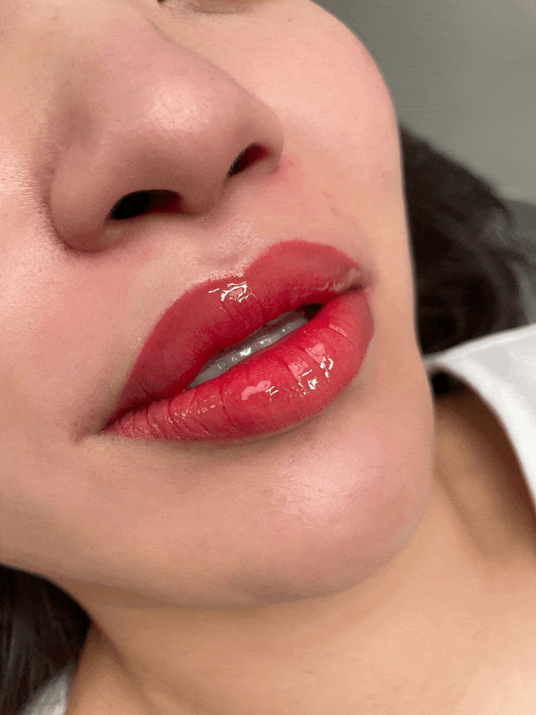Lip Blush cosmetic tattoo enhancing natural lip color and definition at Brow Lady