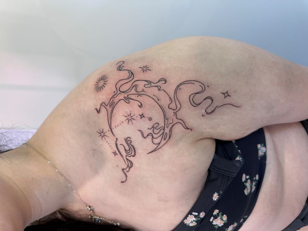 Fine detail tattoo at Brow Lady studio