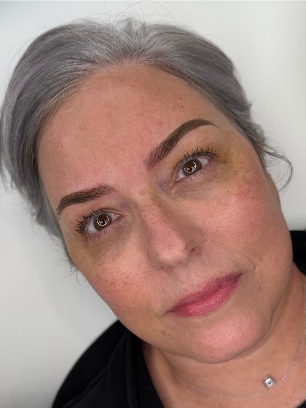 Combo Brows before and after by Brow Lady in Wilmington MA