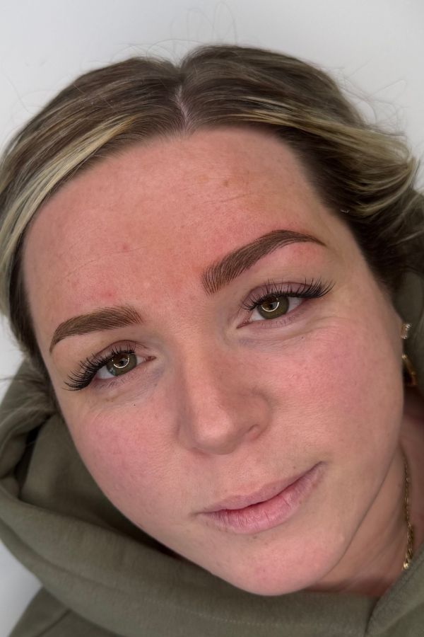 Nano Brows final result after touch up at Brow Lady near Boston